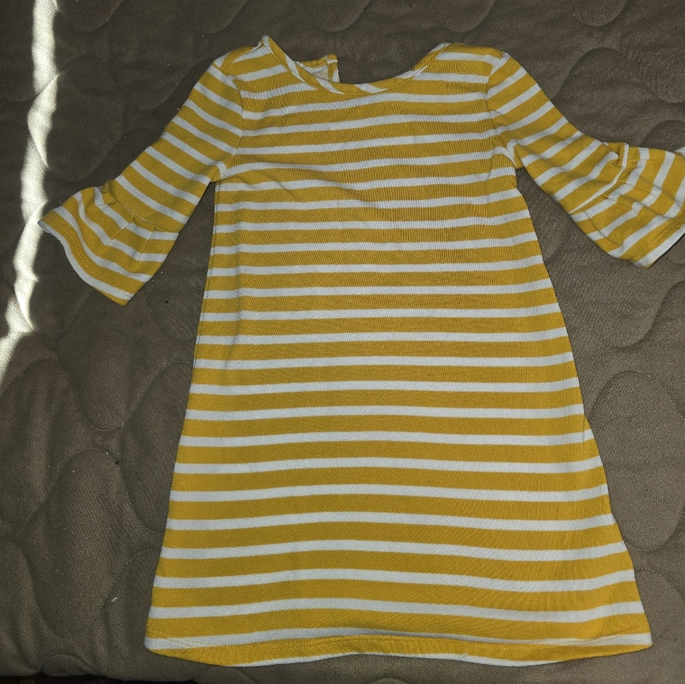 Striped Yellow and White Kids Dress